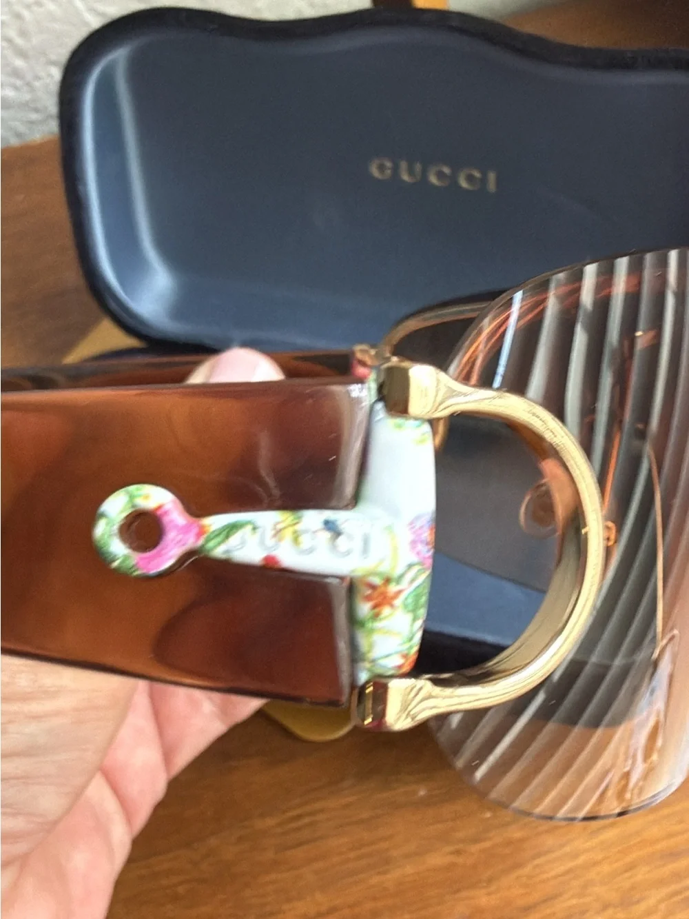 Gucci Women's Brown Gradient Logo Square Sunglasses Vintage Gucci GG 2746/S
